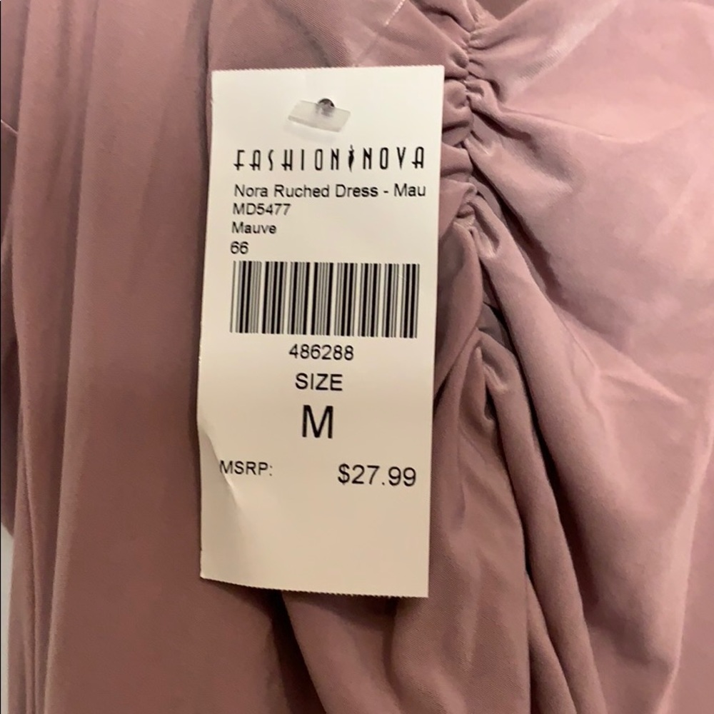 Fashion Nova Nora Ruched Dress - Mauve MD5477 - Picture 7 of 7